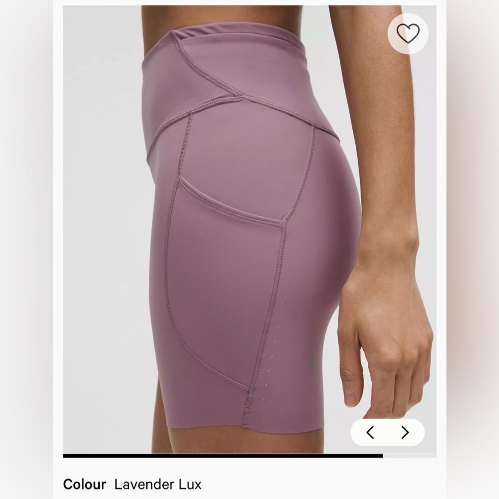 Lululemon Fast and Free High-Rise Short 6" 5 Pocket - Lavender Lux - Size 8 - Picture 6 of 8